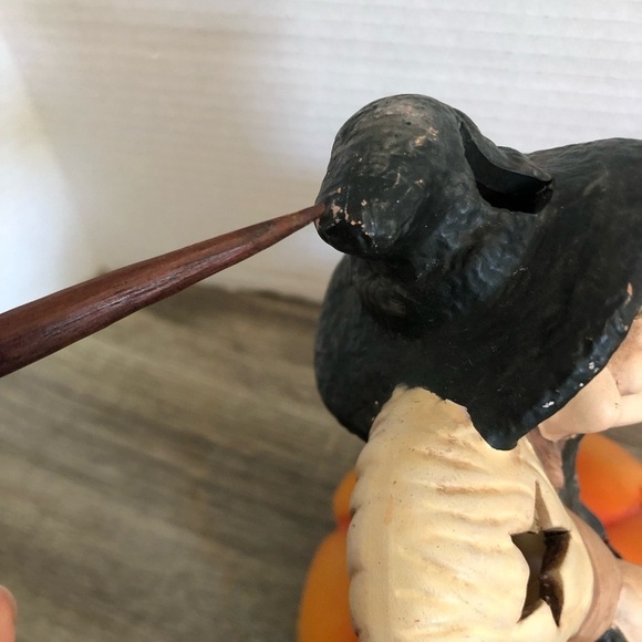 Vtg Halloween Witch and Jack O’Lantern Candle Holder - Picture 13 of 16
